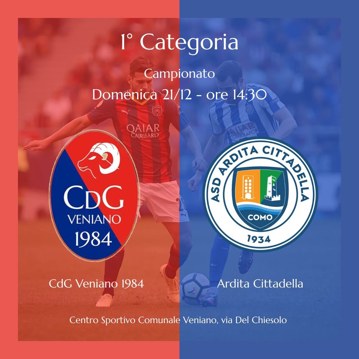 Ultimo impegno del 2025 per la Prima Squadra